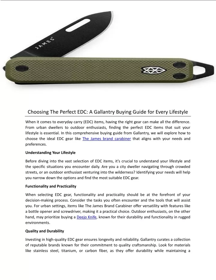 choosing the perfect edc a gallantry buying guide