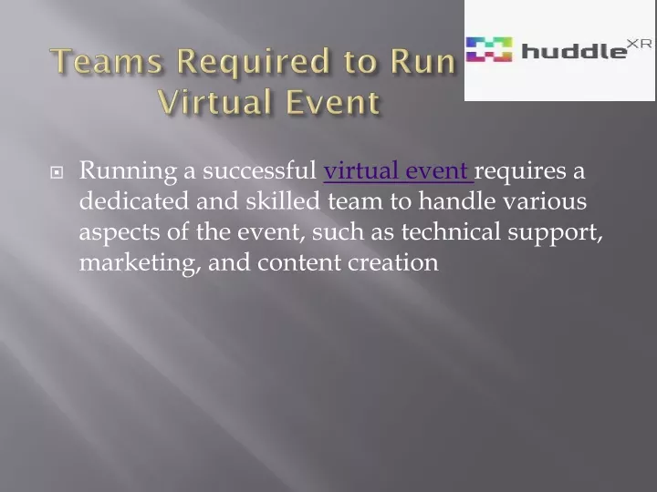 teams required to run a virtual event