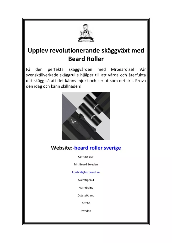 upplev revolutionerande sk ggv xt med beard roller