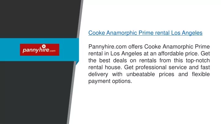 cooke anamorphic prime rental los angeles