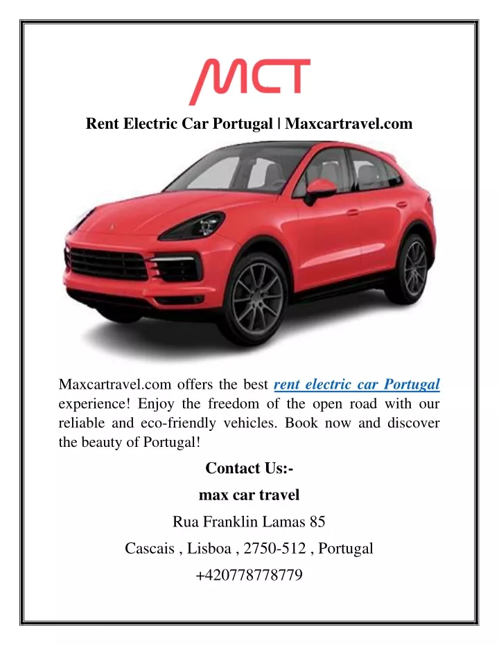rent electric car portugal maxcartravel com