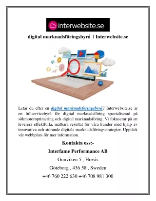 digital marknadsf ringsbyr interwebsite se