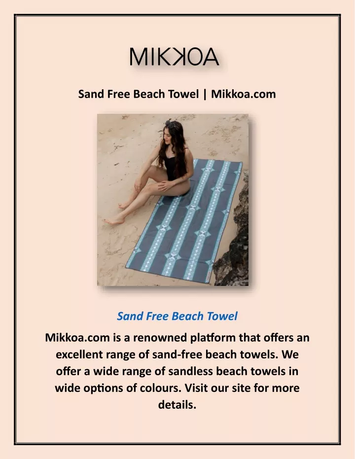 sand free beach towel mikkoa com