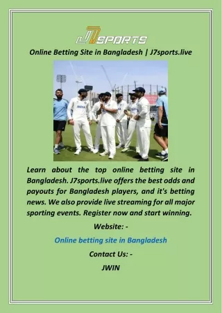 Online Betting Site in Bangladesh  J7sports.live