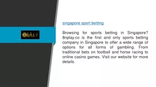 Singapore Sport Betting 8nplay.co