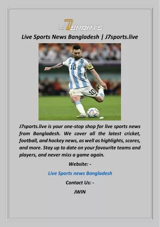 Live Sports News Bangladesh  J7sports.live