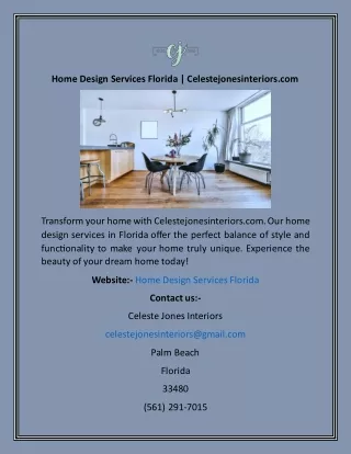 Home Design Services Florida  Celestejonesinteriors