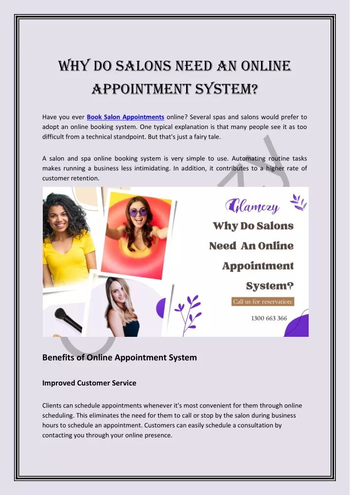 why do salons need an online appointment system