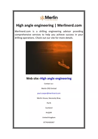 high angle engineering merlinerd com