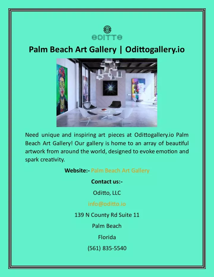 palm beach art gallery odittogallery io