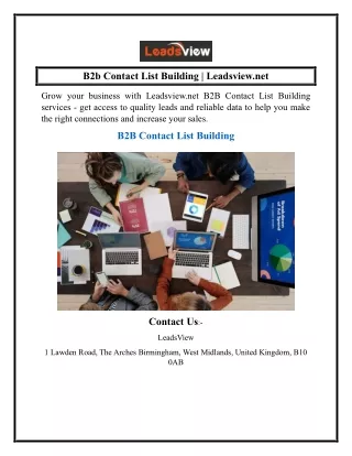 B2b Contact List Building  Leadsview.net
