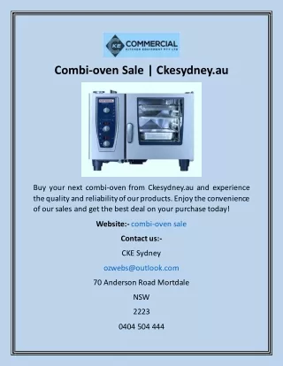 Combi-oven Sale  Ckesydney