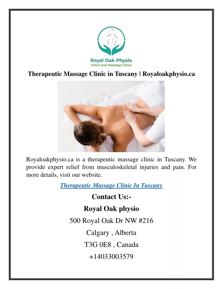 therapeutic massage clinic in tuscany
