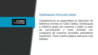 Desbloquear móvil Cobo Calleja Cobophone.es