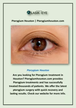 Pterygium Houston | Pterygiumhouston.com