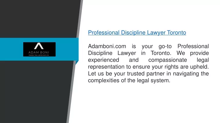 professional discipline lawyer toronto adamboni