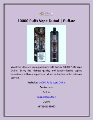 10000 Puffs Vape Dubai  Puff.ae