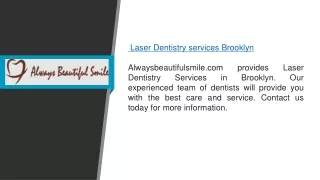Laser Dentistry Services Brooklyn Alwaysbeautifulsmile.com
