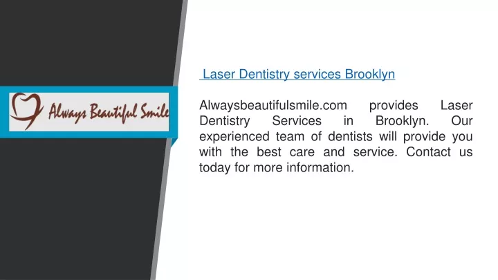 laser dentistry services brooklyn