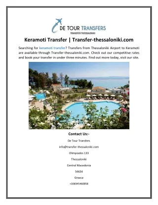 Keramoti Transfer Transfer-thessaloniki