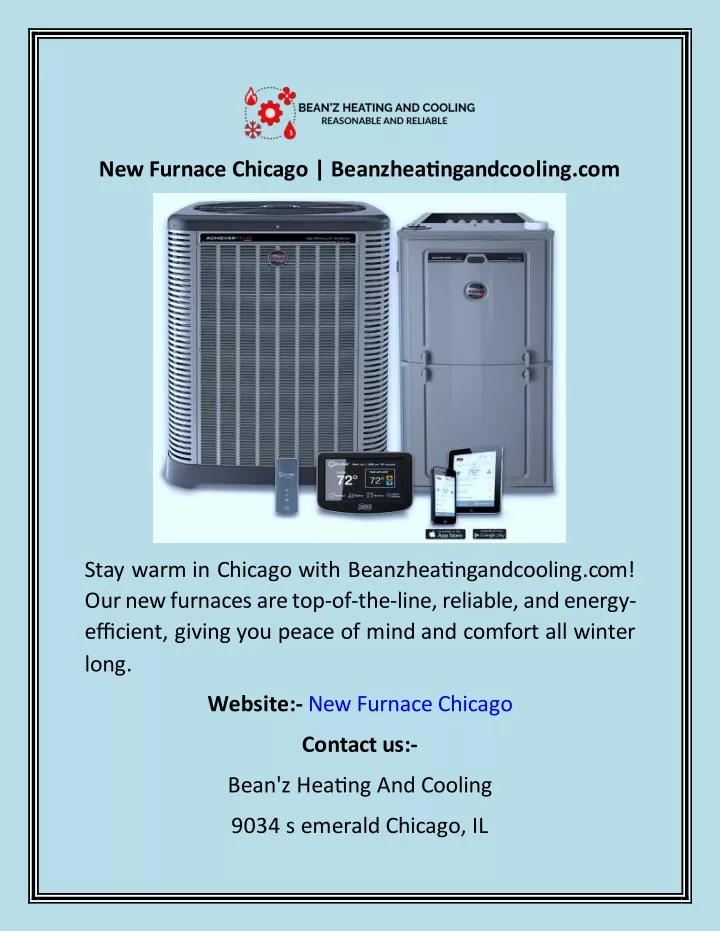 new furnace chicago beanzheatingandcooling com