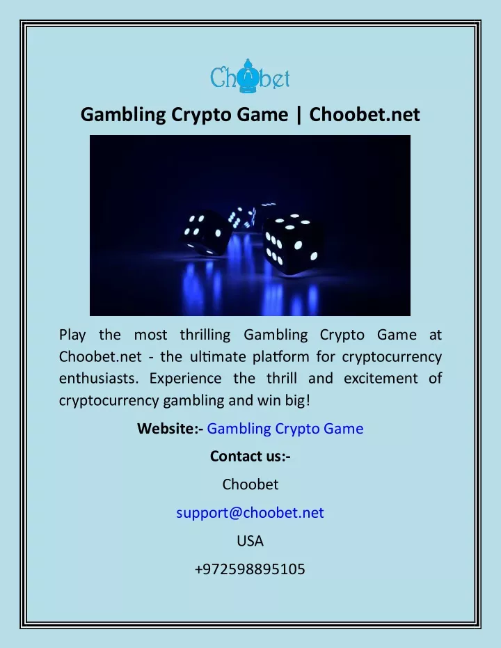 gambling crypto game choobet net