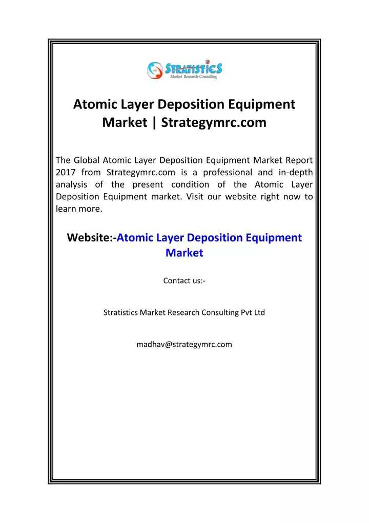 atomic layer deposition equipment market