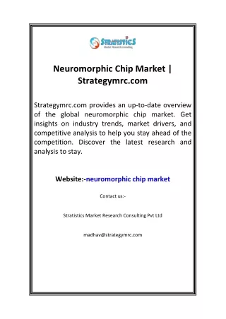Neuromorphic Chip Market  Strategymrc.com