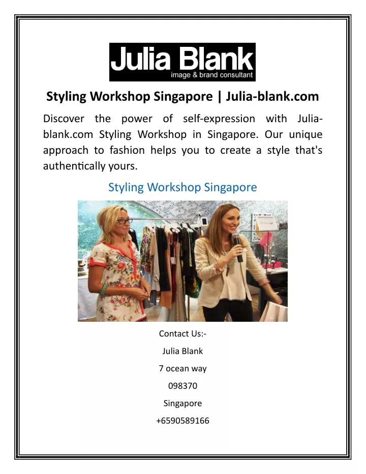 styling workshop singapore julia blank com