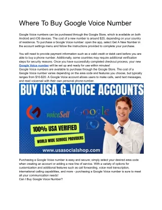 Buy Google Voice Number