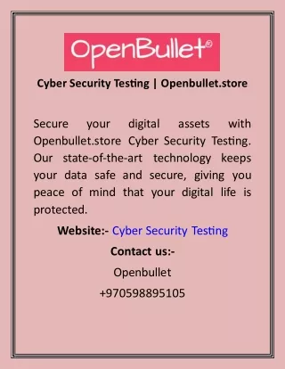 Cyber Security Testing  Openbullet.store