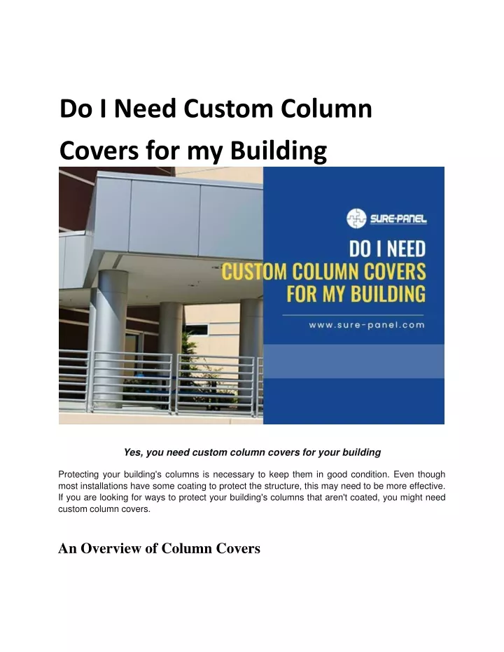 do i need custom column covers for my building