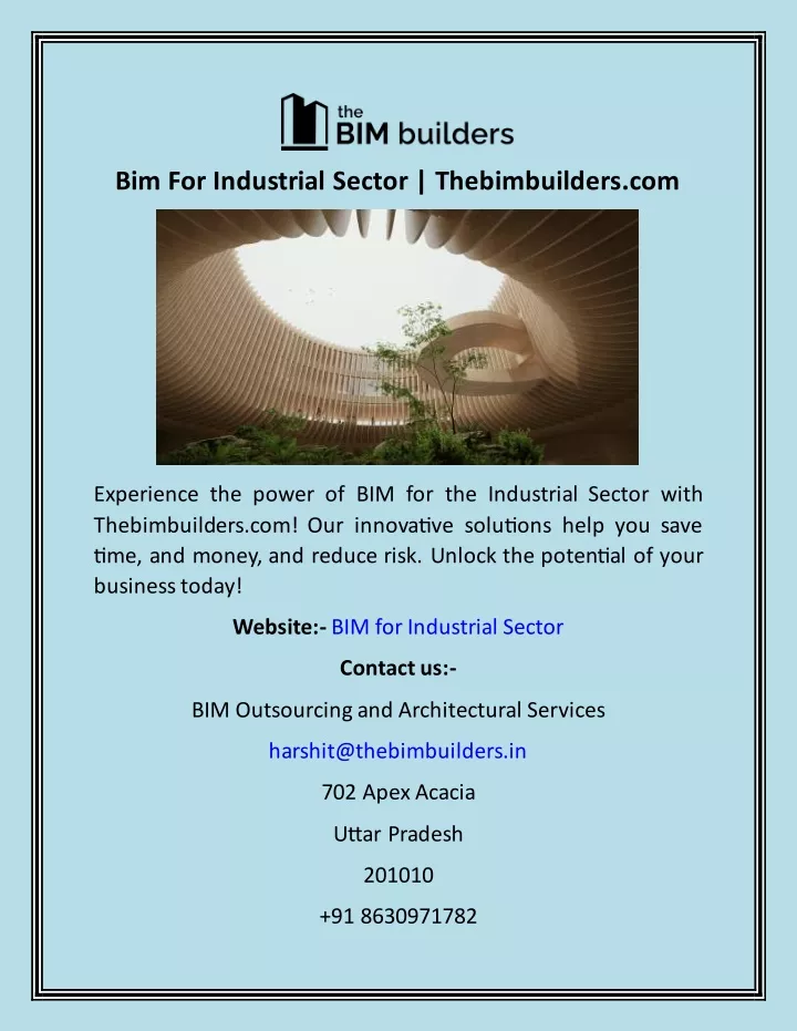 bim for industrial sector thebimbuilders com