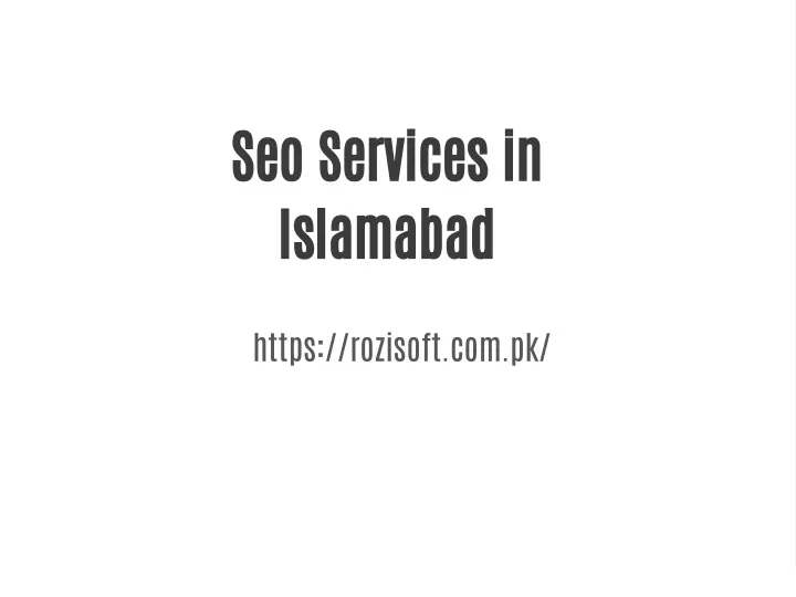 seo services in islamabad