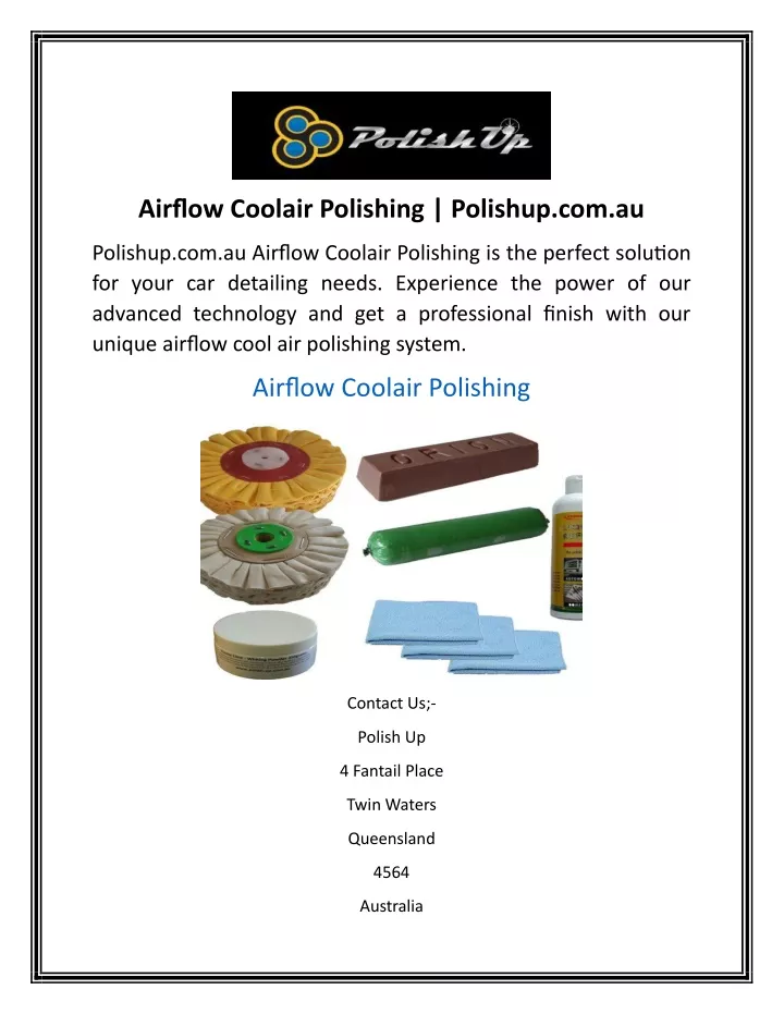 airflow coolair polishing polishup com au