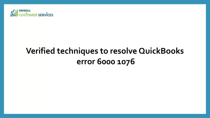 verified techniques to resolve quickbooks error