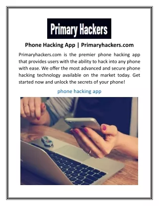 Phone Hacking App  Primaryhackers.com