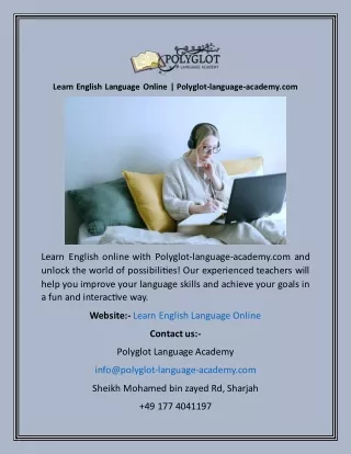 Learn English Language Online  Polyglot-language-academy