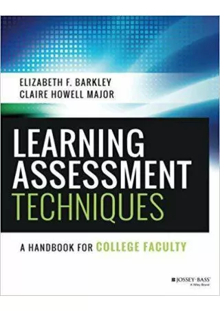 (Ebook Download) Learning Assessment Techniques: A Handbook for College Faculty