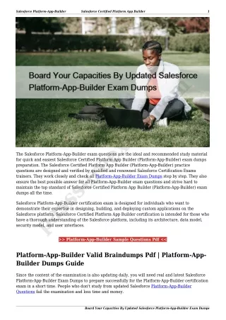 Board Your Capacities By Updated Salesforce Platform-App-Builder Exam Dumps