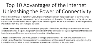 top 10 advantages of the internet unleashing the power of connectivity