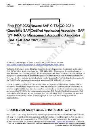 Free PDF 2023 Newest SAP C-TS4CO-2021: Questions SAP Certified Application Associate - SAP S/4HANA for Management Accoun