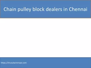 Chain pulley block dealers in Chennai