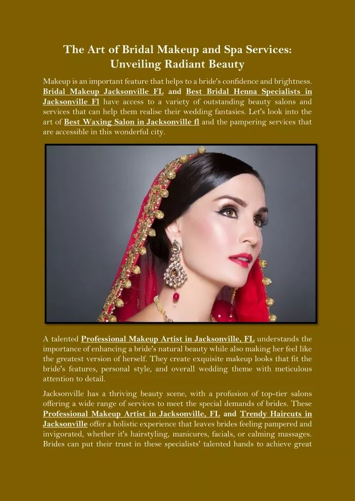 the art of bridal makeup and spa services