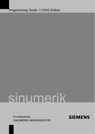 SINUMERIK 840D-840Di-810D Programming Fundamentals Manual