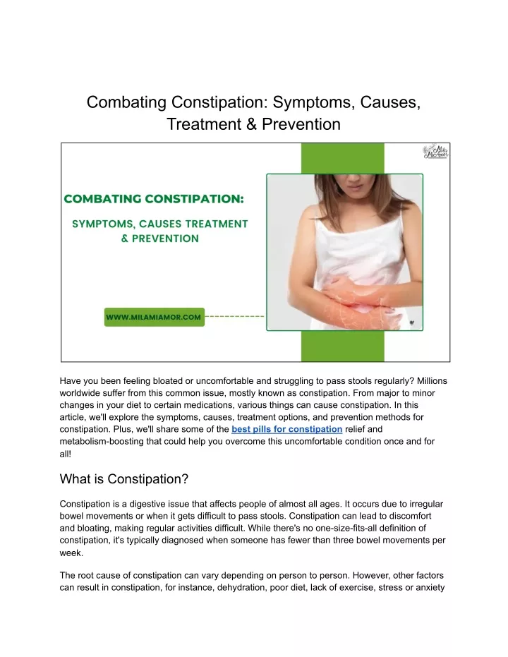combating constipation symptoms causes treatment