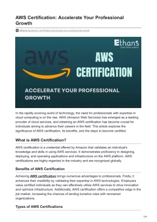 AWS Certification Accelerate Your Professional Growth