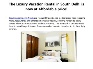 luxurious Service apartments Delhi
