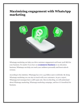 Maximizing engagement with WhatsApp marketing