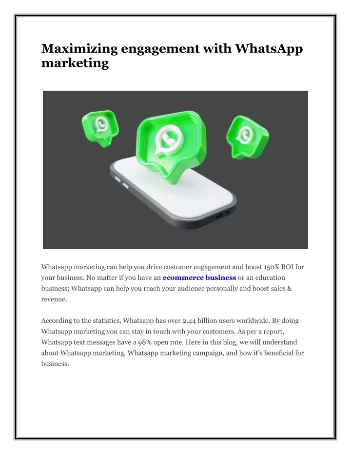 maximizing engagement with whatsapp marketing